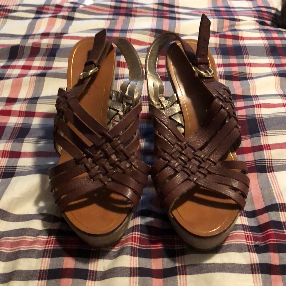 Banana Republic strappy wedges.